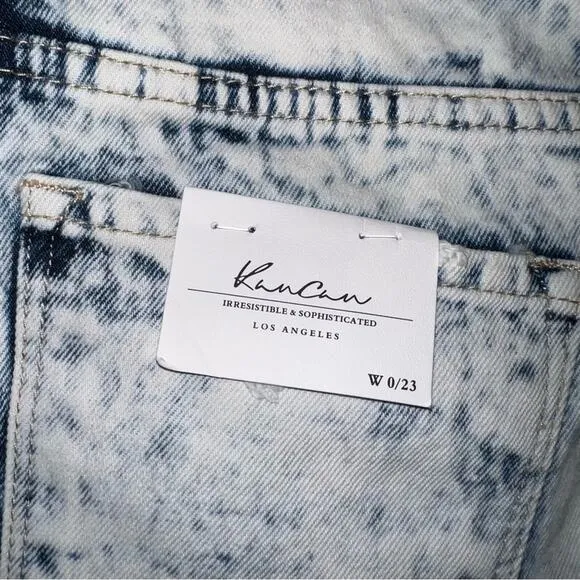 KanCan Kaya High Rise Shorts in Light Wash Size 0/23 NWT