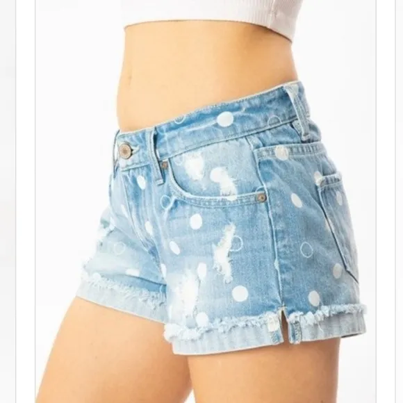 🔥KANCAN🔥POLKA DOT DENIM SHORTS