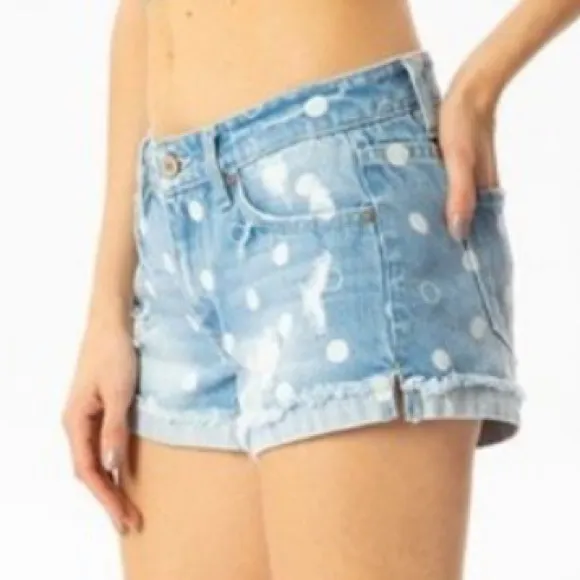 🔥KANCAN🔥POLKA DOT DENIM SHORTS