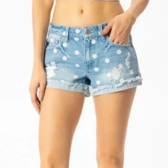 🔥KANCAN🔥POLKA DOT DENIM SHORTS