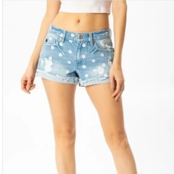 🔥KANCAN🔥POLKA DOT DENIM SHORTS