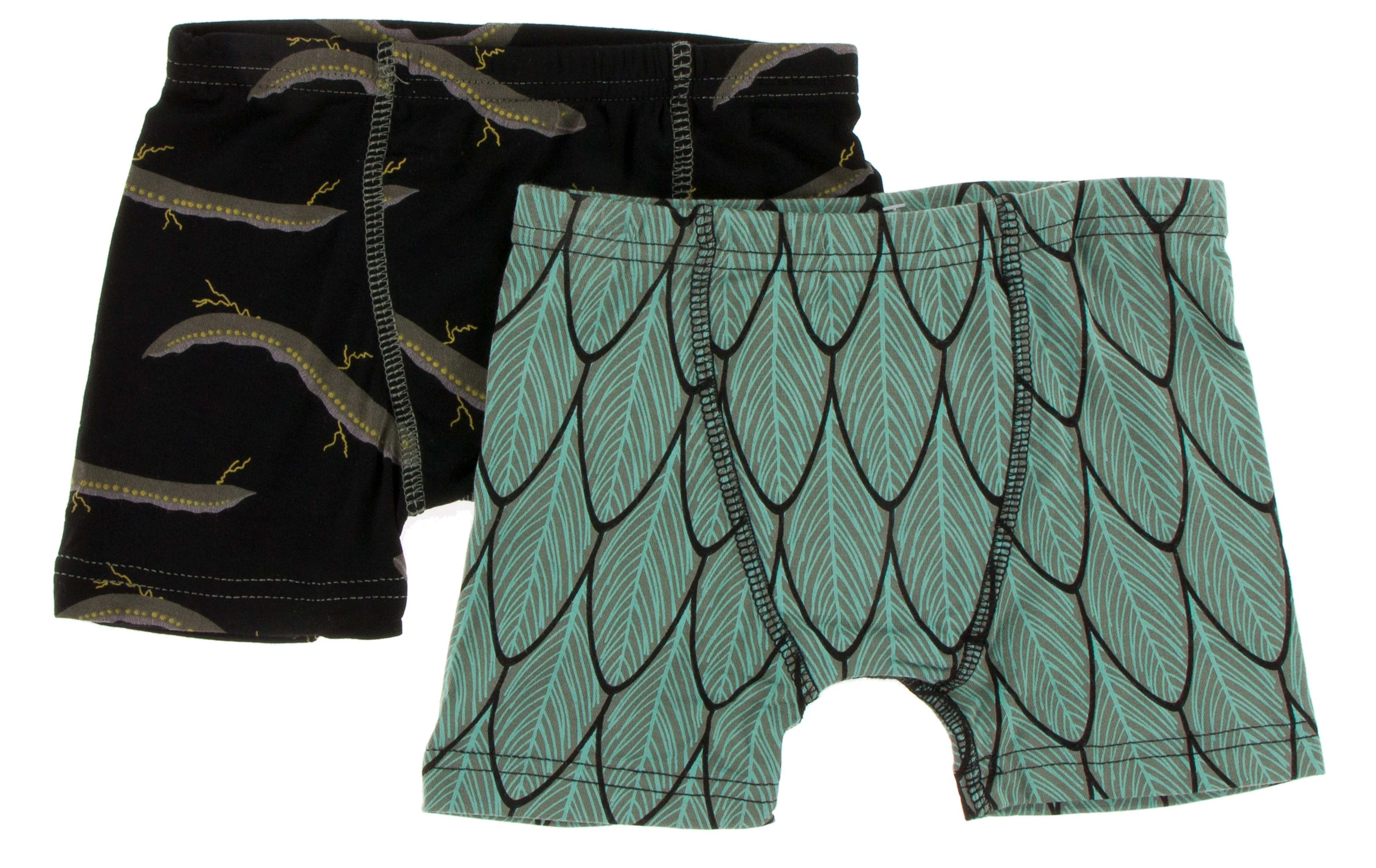 KicKee Pants Natural Midnight Electric Eels & Midnight Feathers Boys Boxer Brief Set