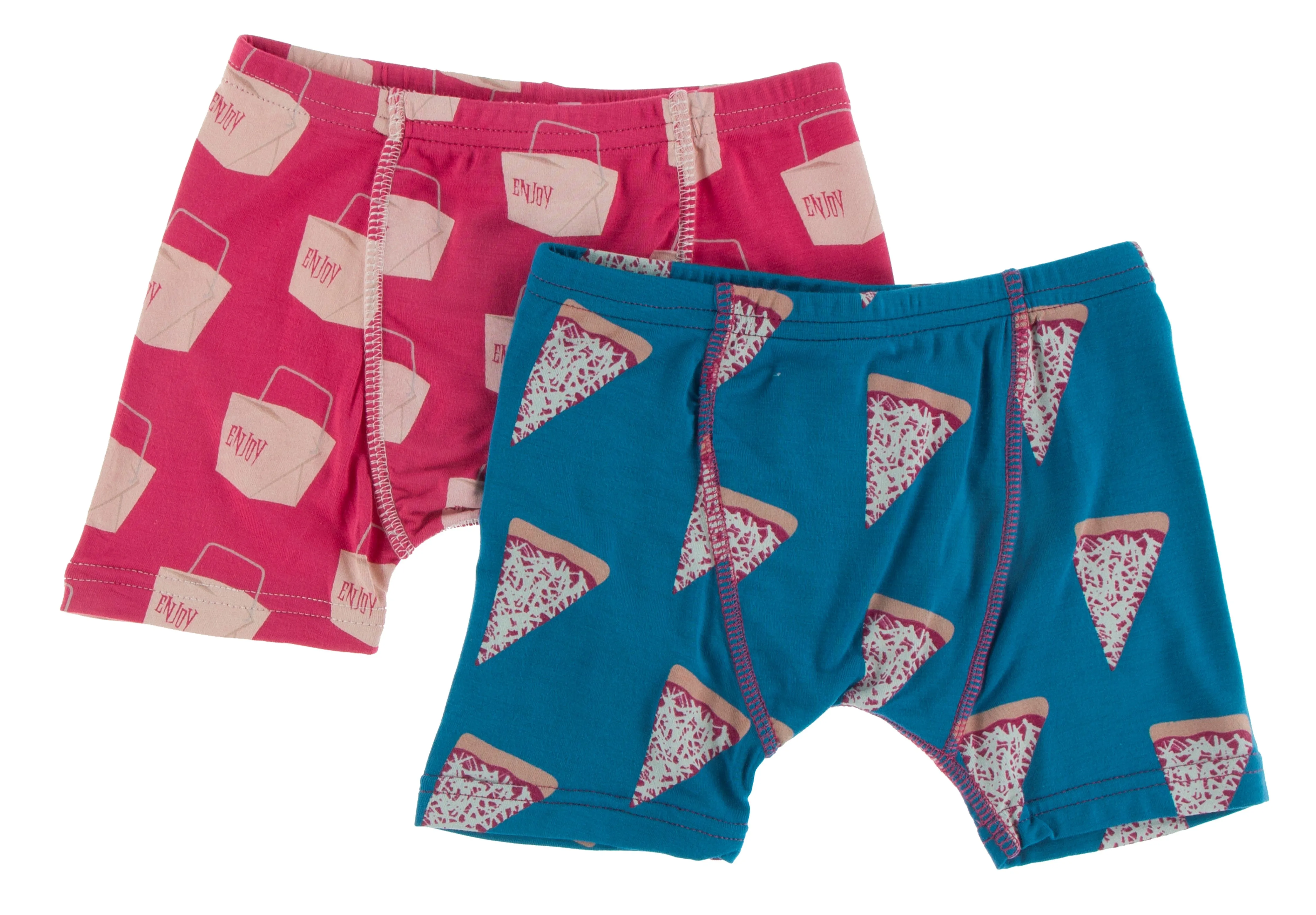KicKee Pants Seaport Pizza Slices & Cherry Pie Takeout Boys Boxer Briefs Set