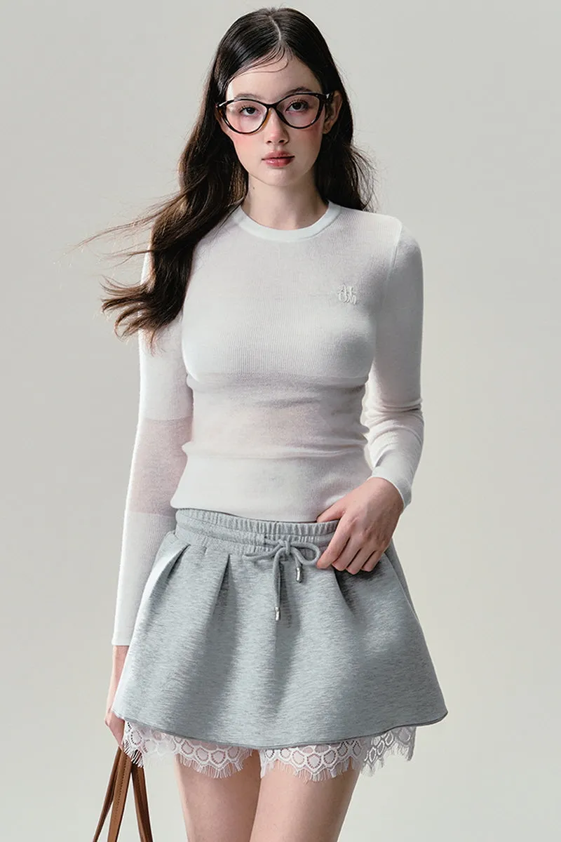 Lace Grey Sweatshirt / Skirt