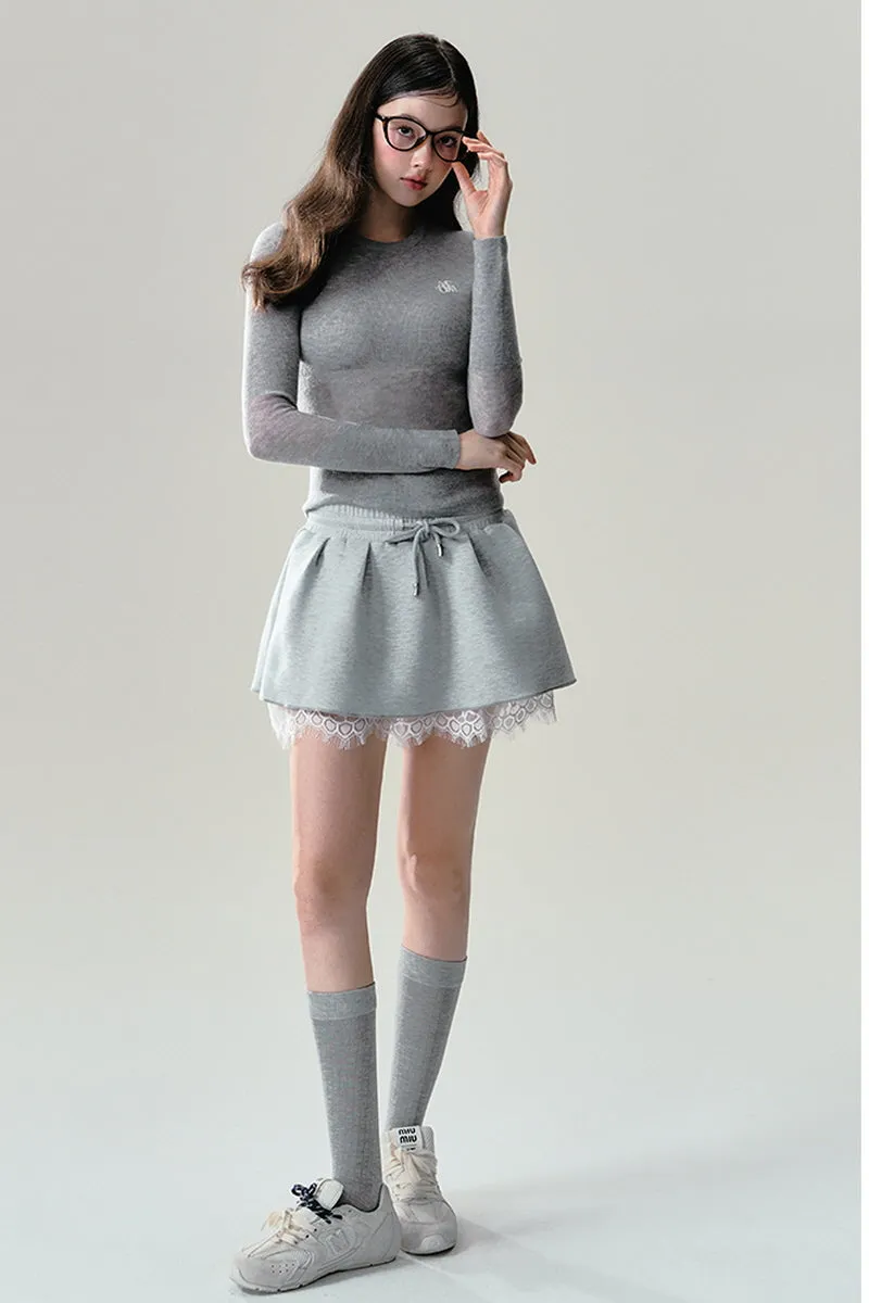 Lace Grey Sweatshirt / Skirt