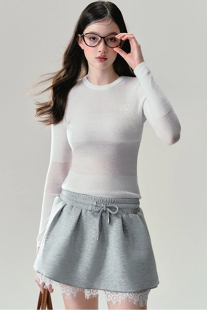 Lace Grey Sweatshirt / Skirt