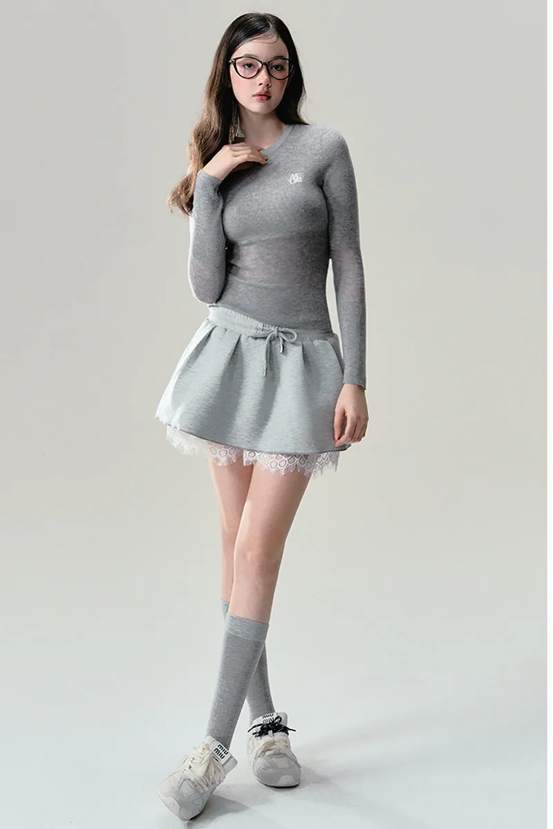 Lace Grey Sweatshirt / Skirt