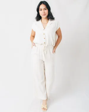 Laura Striped Linen Blend Wide Leg Pants