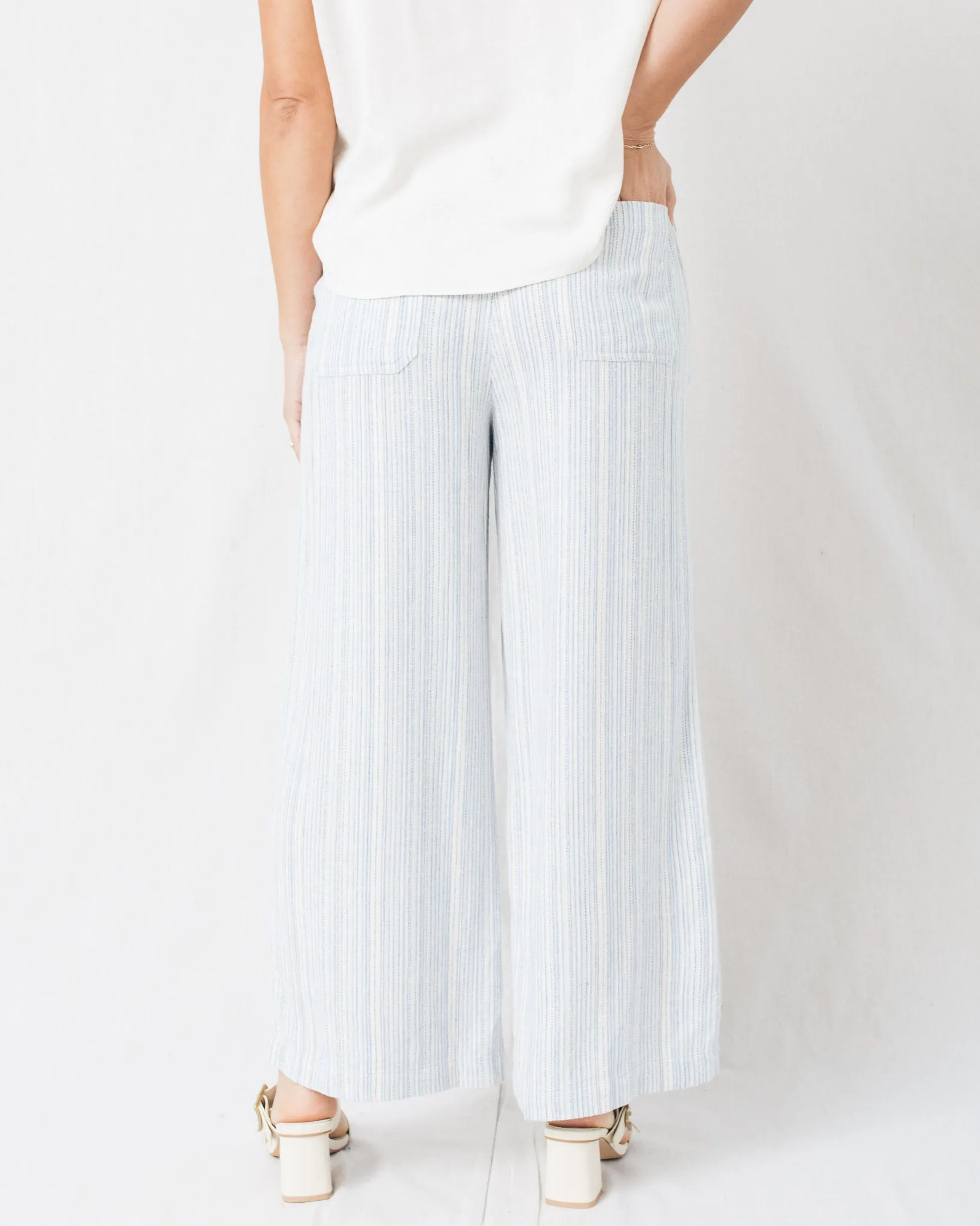Laura Striped Linen Blend Wide Leg Pants