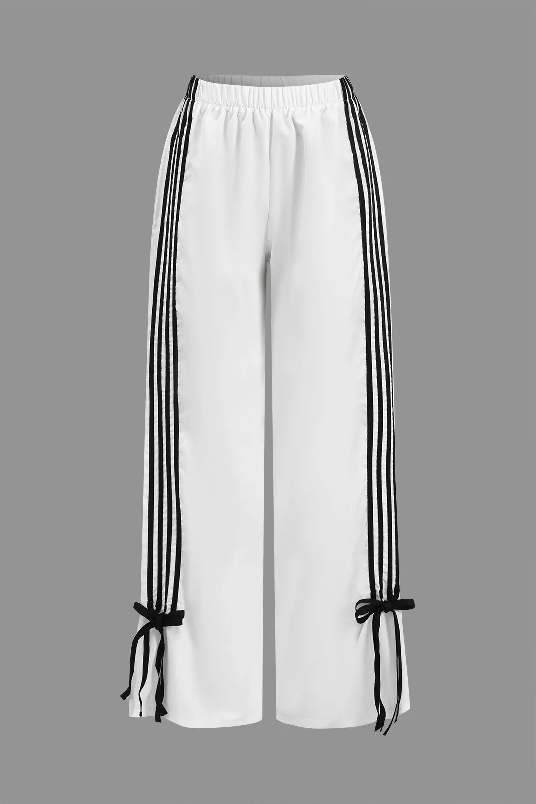 Lavinia - Trendy Bow Detail Patchwork Woman's Trousers