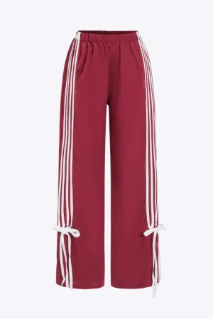 Lavinia - Trendy Bow Detail Patchwork Woman's Trousers