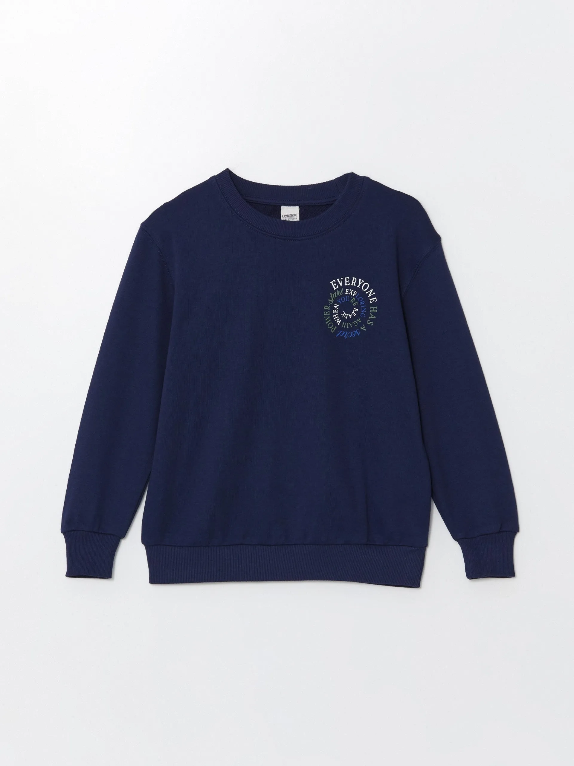 Lcw Kids Navy Blue Crew Neck Boys Sweatshirt