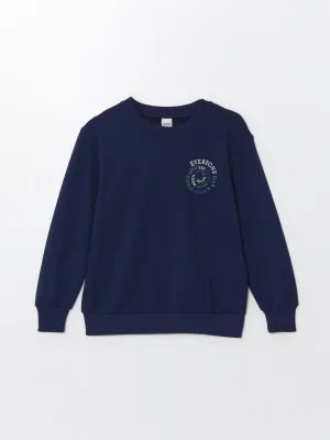 Lcw Kids Navy Blue Crew Neck Boys Sweatshirt