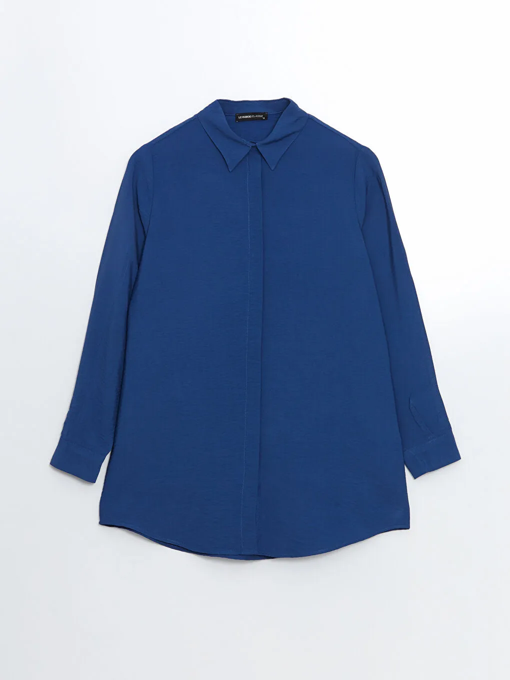 LCWAIKIKI Classic Navy Blue Loose Fit Women Shirt Tunic