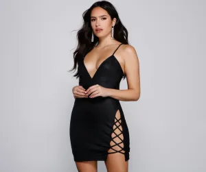 Level Up Faux Charming Leather Mini Dress