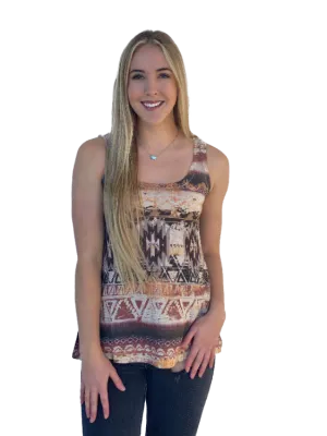 Liberty Wear Collection Tops: Tank Earthtone Tribal