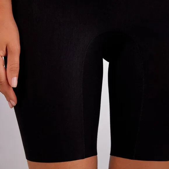 Light Shaping Cotton High Waist Shorts in Black