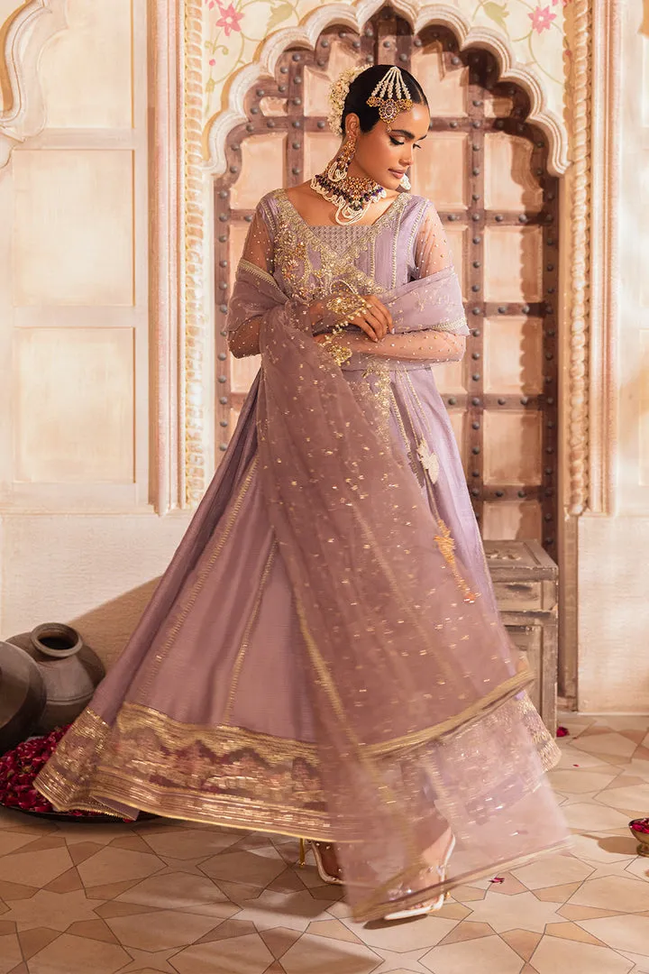 Lilac Angrakha Style Heavily Embroidered Pakistani Wedding Dress
