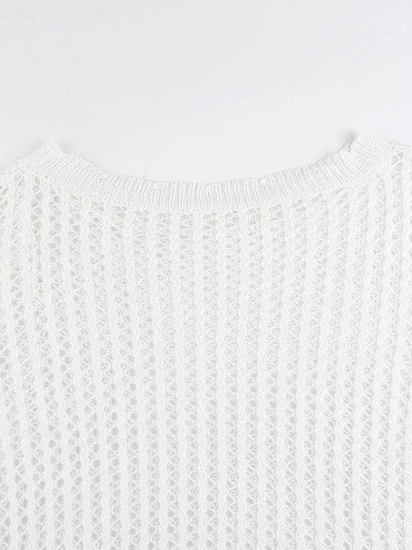 Long sleeve crochet top with lace pattern