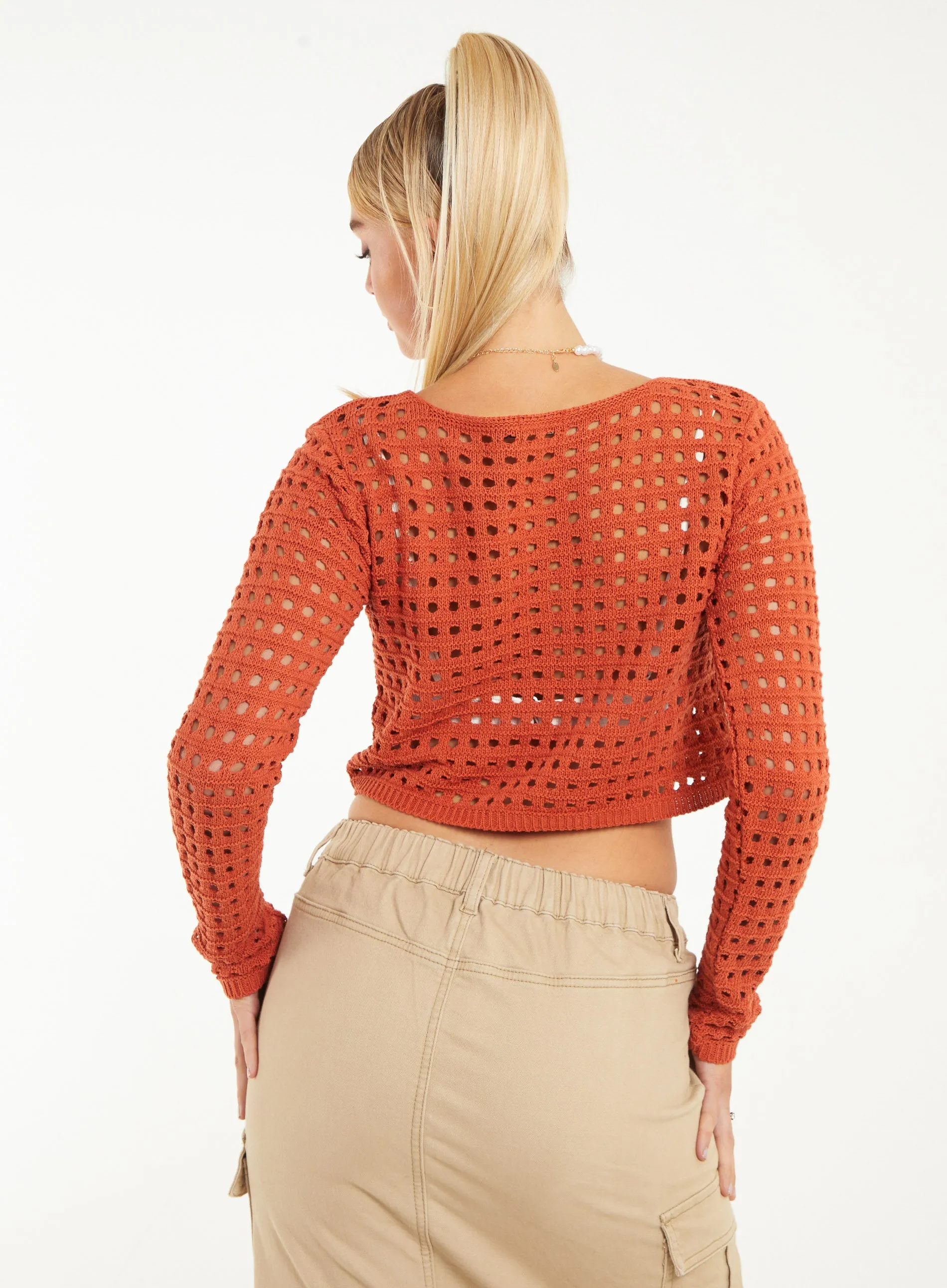 Long Sleeve Crochet Top