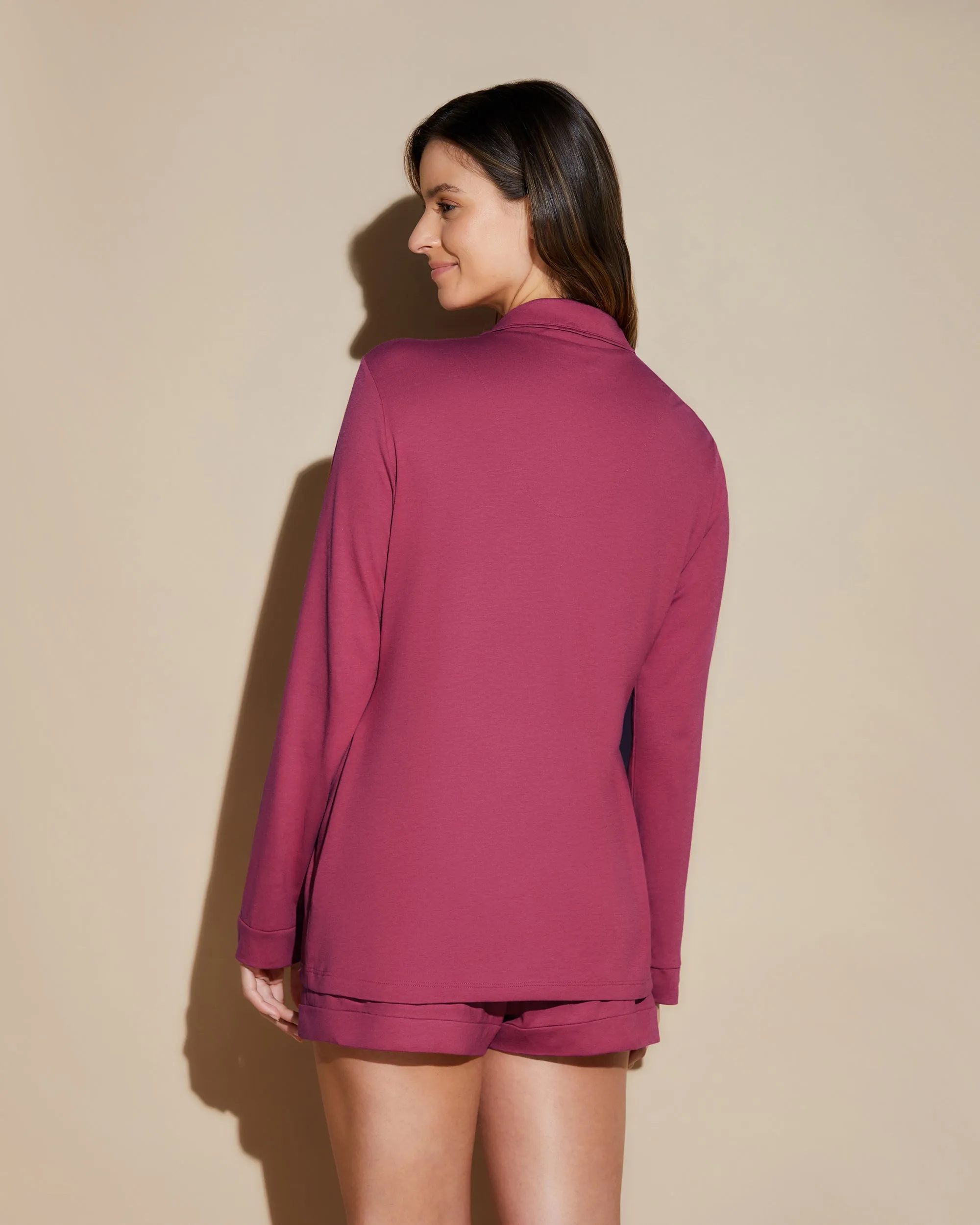 Long Sleeve Top & Boxer Pajama Set