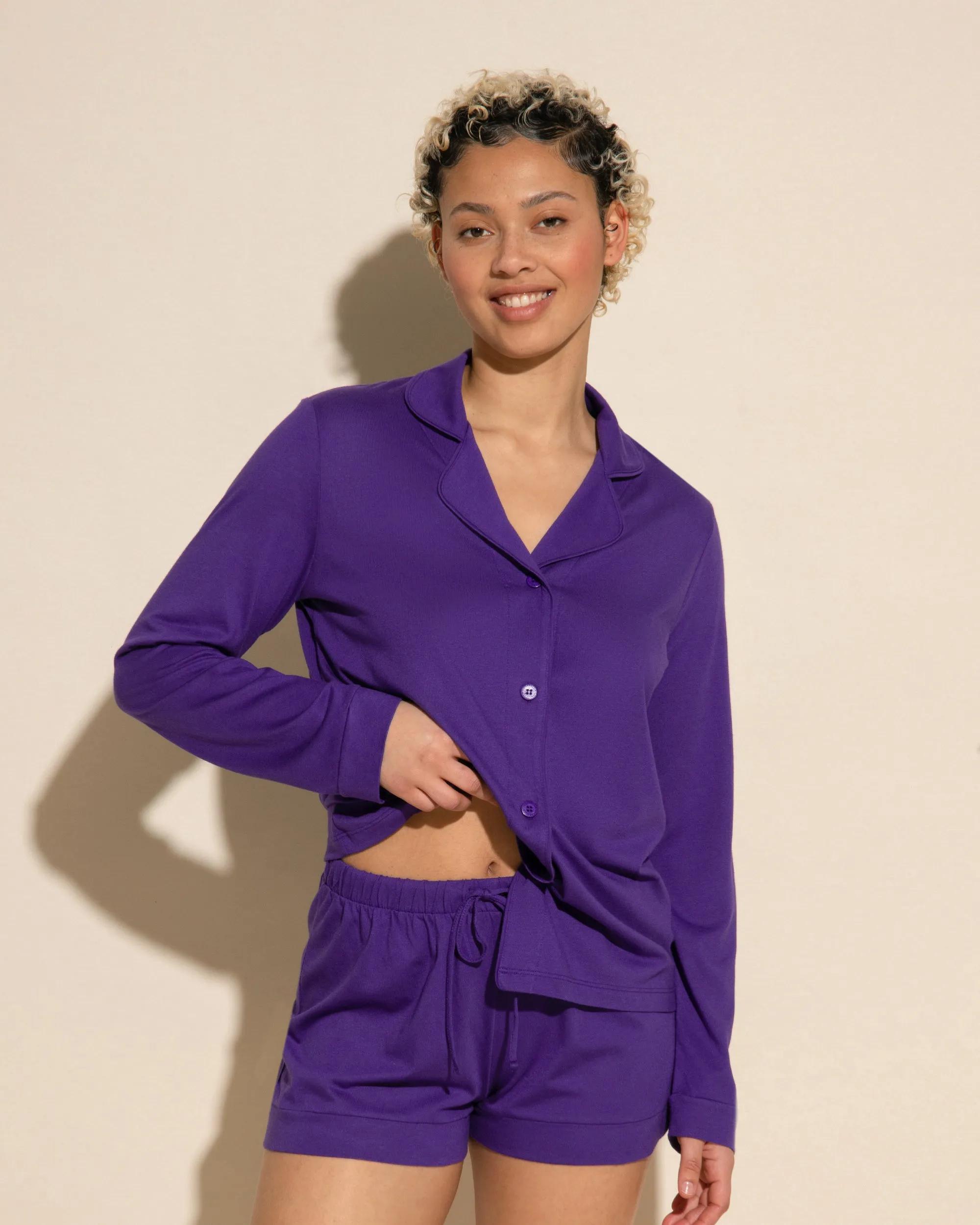 Long Sleeve Top & Boxer Pajama Set