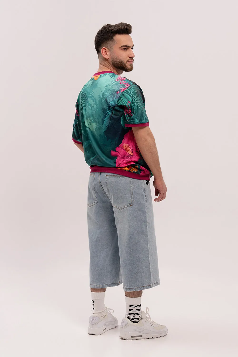 Loose-Fit Graphic Ringer Tee -  Flora & Fauna