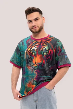 Loose-Fit Graphic Ringer Tee -  Flora & Fauna