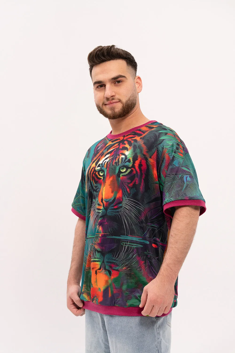 Loose-Fit Graphic Ringer Tee -  Flora & Fauna