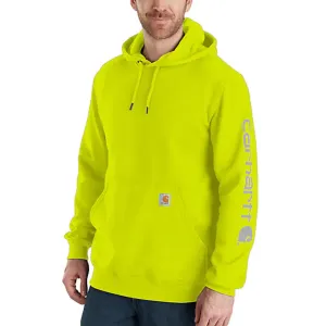 Loose Fit Midweight Logo Sleeve Graphic Hoodie - Brite Lime - K288