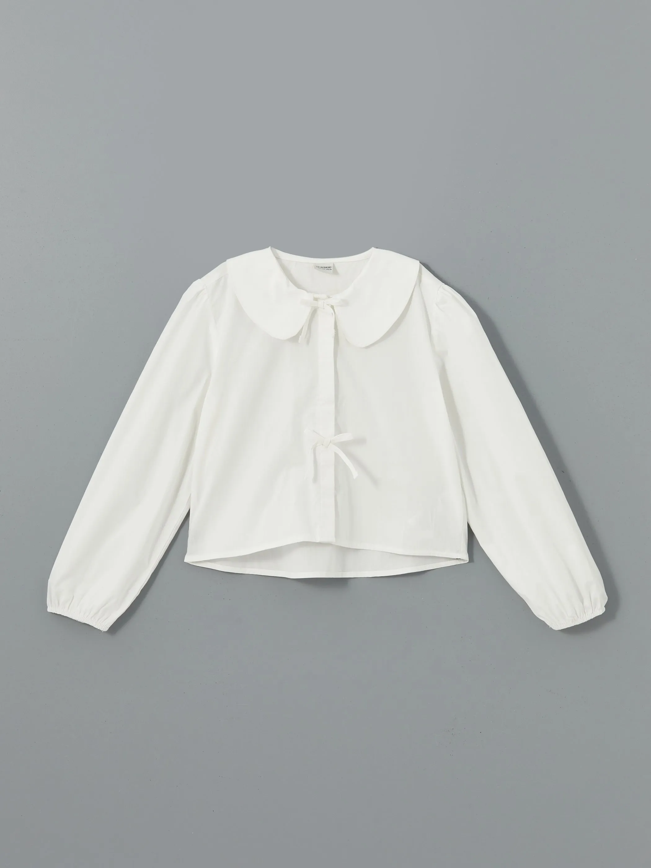 Loose Fit Poplin Bow Girls Shirt
