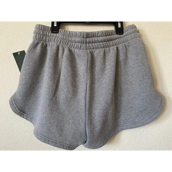 Lot Of 2 High Rise Elastic Waist Drawstring Fleece Dolphin Shorts Size M