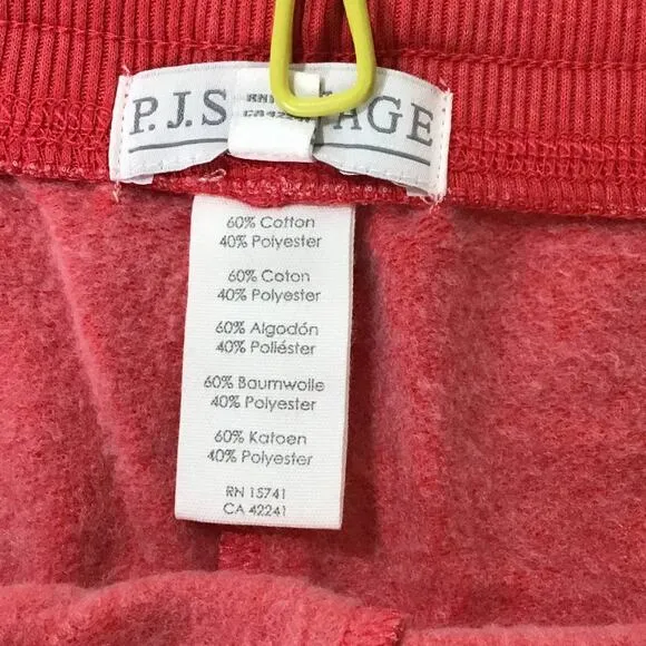 LOT OF 2 PJ SALVAGE L Red Yellow Cotton Drawstring Loungewear Shorts NWT B25