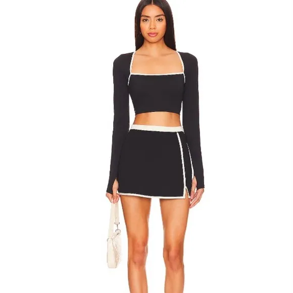 L*Space Campbell Skort in Black and Cream Size Medium