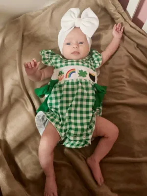 Lucky Charm Smocked Bubble: Green Mix