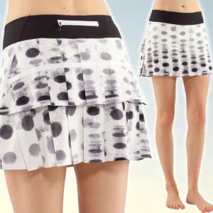 LULULEMON Run: Pace Setter Skirt Sz 2 Seaside Dot White / Black / Black / Ray