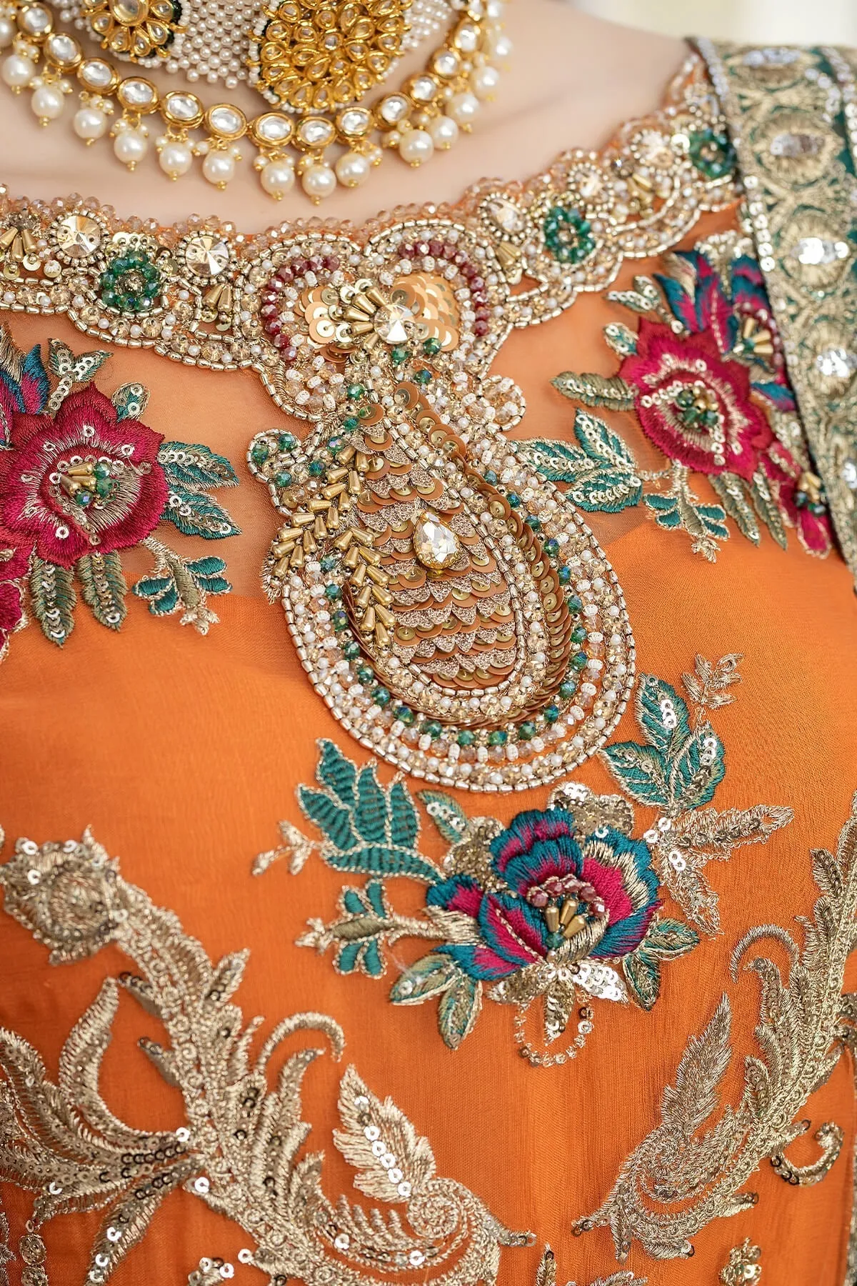 Luxury Embroidered Pakistani Party Dress Long Kameez Gharara Suit