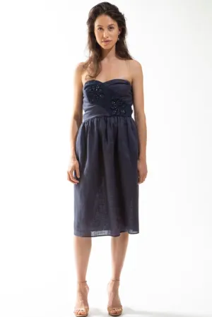 Made in NYC: Bustier Dress with Embroidered Panel (Style #220S)