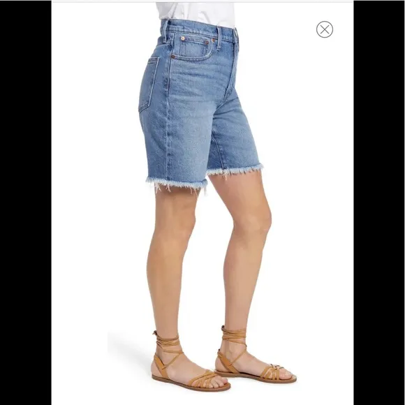 MADEWELL High Waist Mid Length Denim Shorts NWT