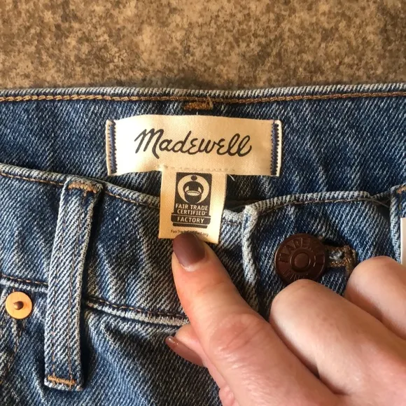 MADEWELL High Waist Mid Length Denim Shorts NWT