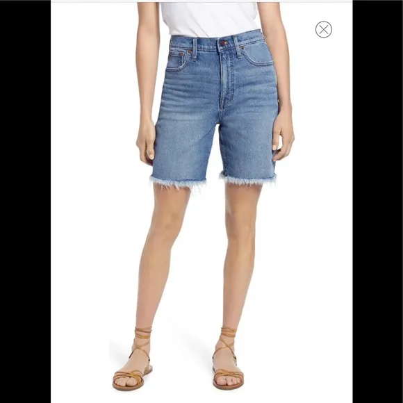 MADEWELL High Waist Mid Length Denim Shorts NWT