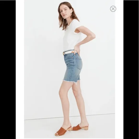 MADEWELL High Waist Mid Length Denim Shorts NWT