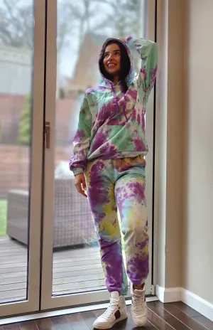 MANDY TIEDYE HOODIE (PURPLE/GREEN)