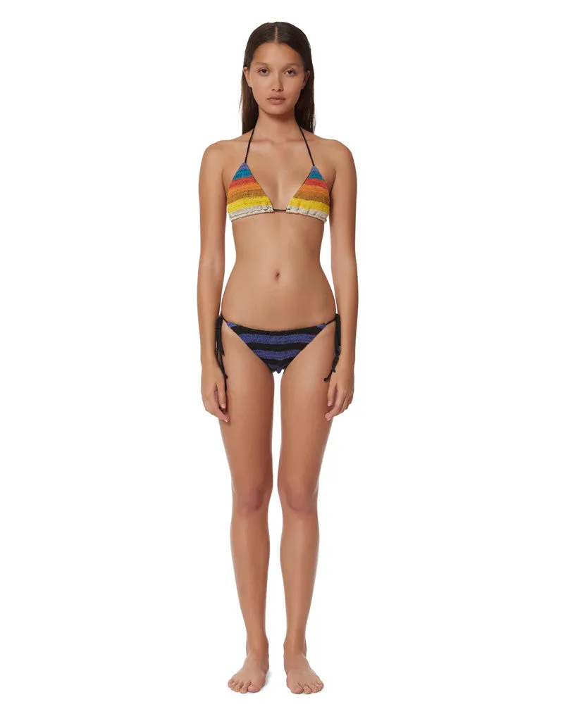 Mara Hoffman Stripe Crochet Triangle Swim Top in Rainbow