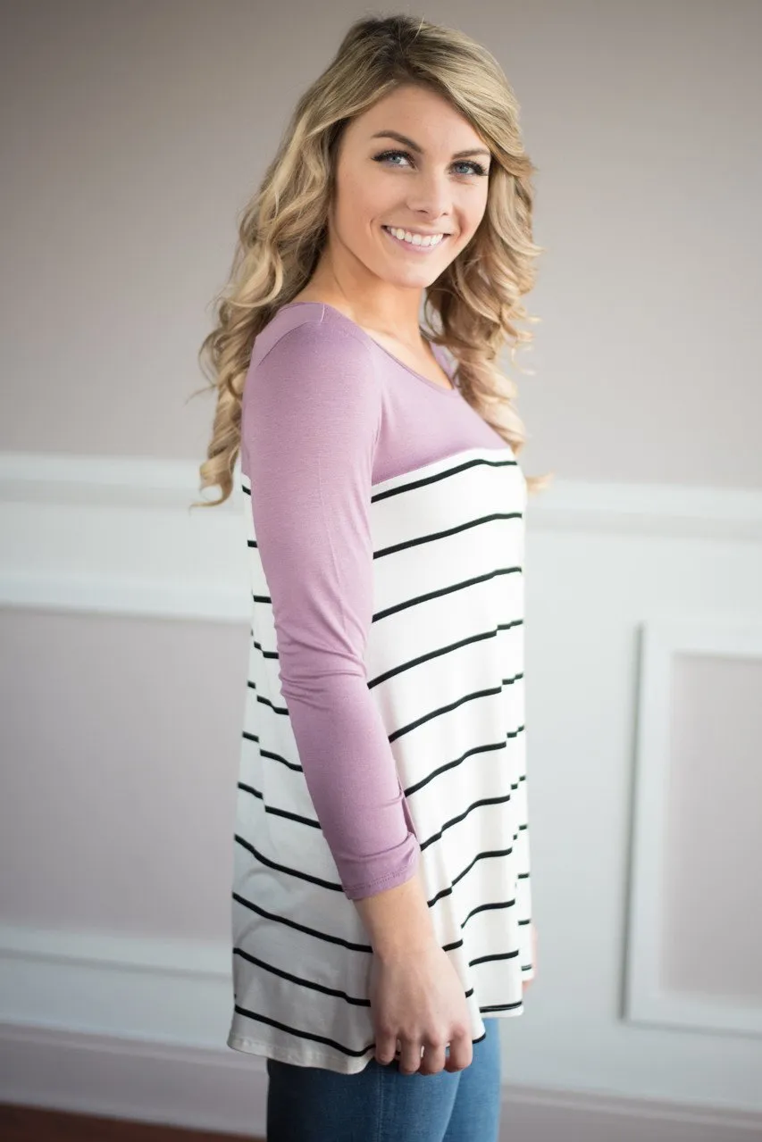 Mauve Crochet Pocket Top