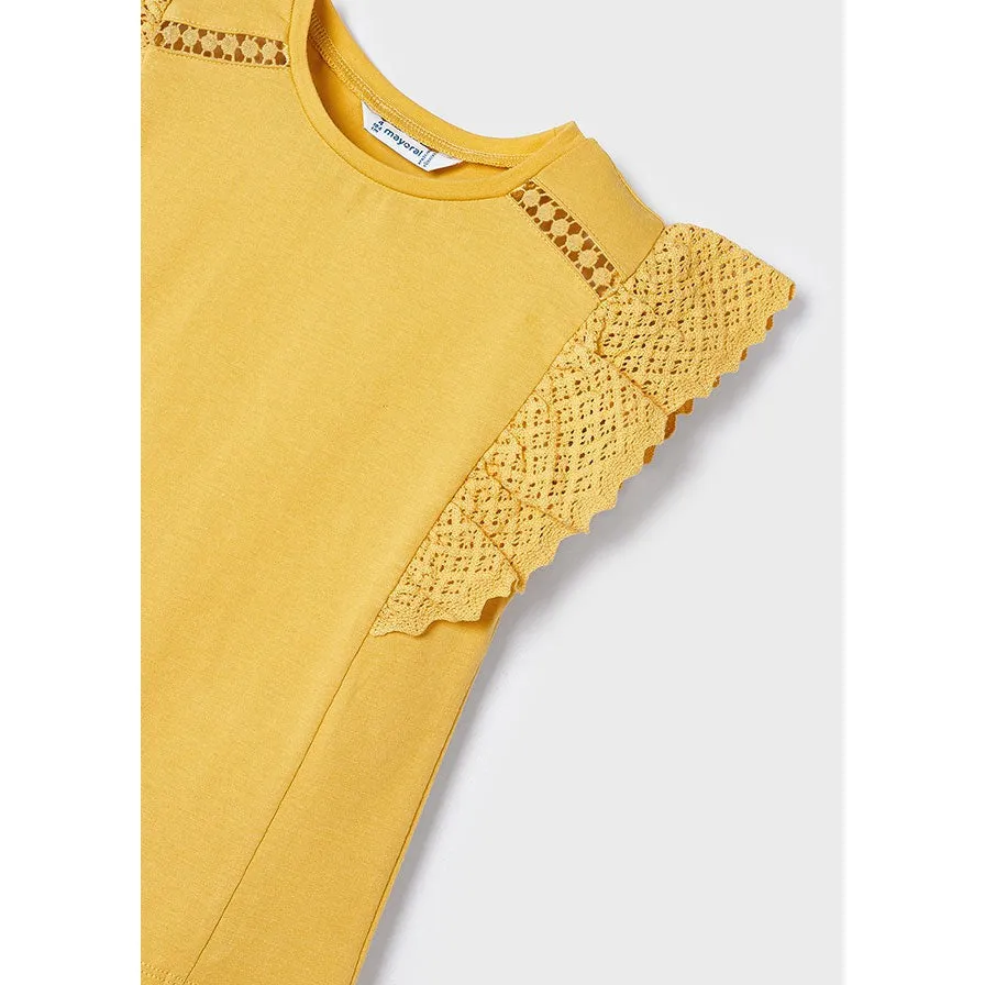 Mayoral Honey Crochet Sleeve Top