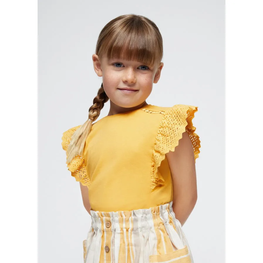 Mayoral Honey Crochet Sleeve Top