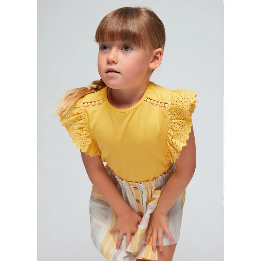 Mayoral Honey Crochet Sleeve Top