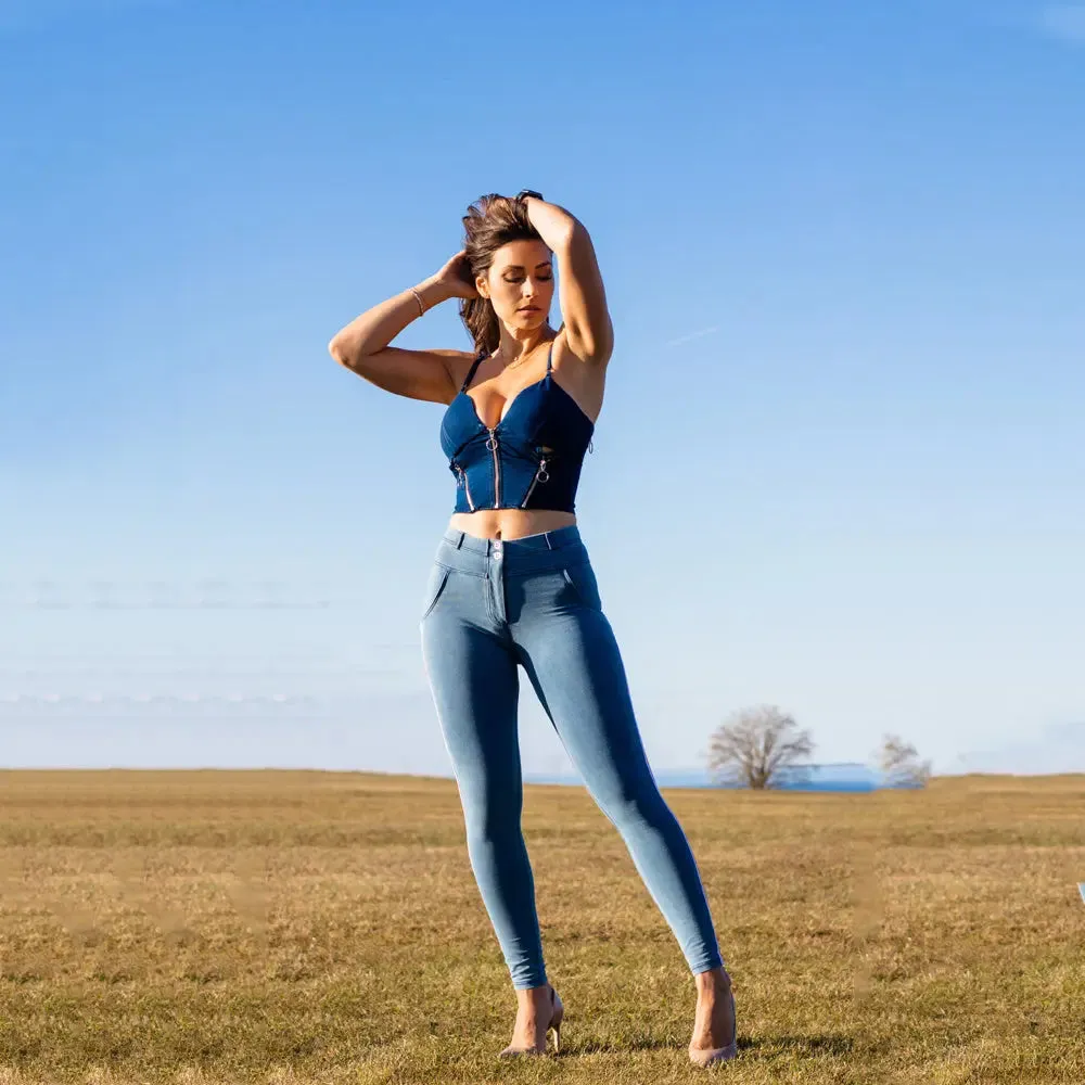 Melody Shaper Jeggings - Light Blue Jeans with Dark Thread