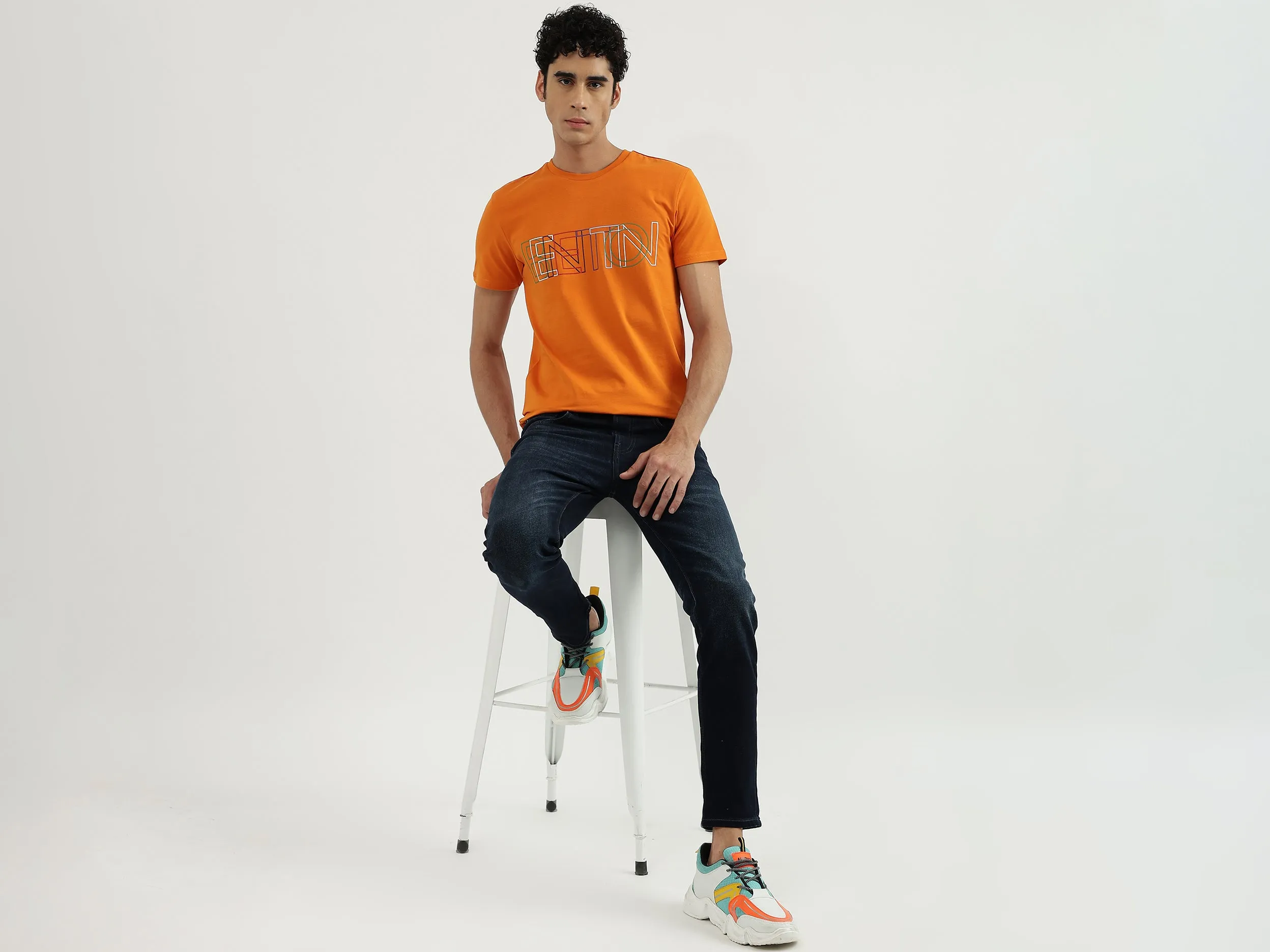 Men Printed Round Neck T-Shirt
